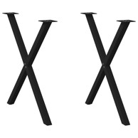 Noge blagovaonski stol X-oblika 2 kom crne 80x(72-73) cm čelik