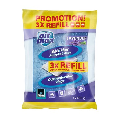 BISON AirMax Sakupljač vlage PUNJENJE LAVANDA 450g 2+1gr