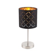 GLOBO Stolna lampa Auriga 1xE14 40W, Touch Dimmer, Ni Matt krom opal staklo 28 cm