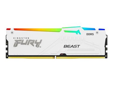 KINGSTON RAM memorija Fury Beast, DDR5, 16 GB, 6000 MT/s, CL36, RGB, EXPO, bijela