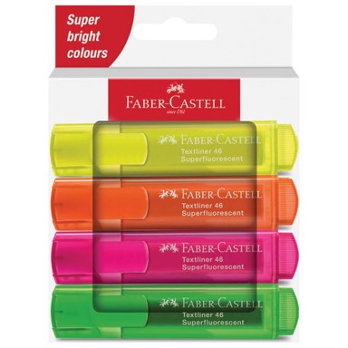 FABER-CASTELL marker za označavanje 46 Superfluorescent, 1-5 mm, 4 boje, blister