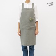 LINEN TALES Lanena pregača Khaki 