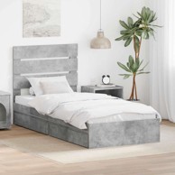 Krevet s od storage, sivi, 90 x 190 cm, konstruirano drvo