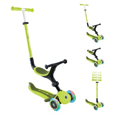 GLOBBER Romobil GO UP Active sklopivi, svjetleći kotači, zelen