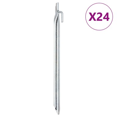 Klinovi za šator V-oblika, 24 kom, 29,5 cm, Ø 20 mm, pocinčani čelik