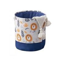 LIVEFY Koš za igračke rublje Lion, 40×35 cm, plava