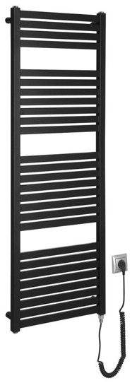 AQUALINE Električni radijator TONDI-E, 450 x 1330 mm, 500 W, crni mat