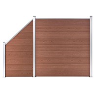 Set WPC ograda 1 kvadratna + 1 kosa 273 x 186 cm, smeđa
