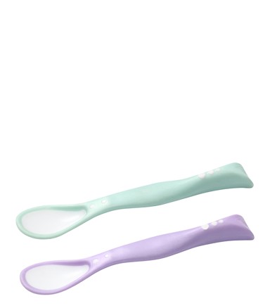BABYONO Elastične žličice 2 komada, mint/ljubičasta