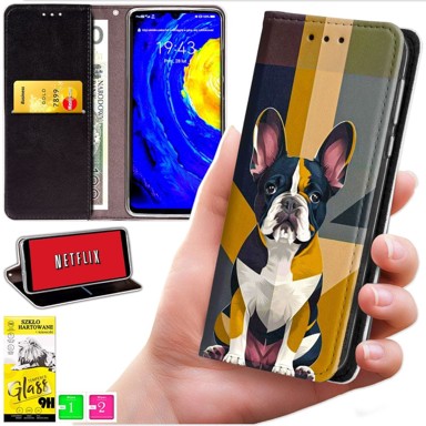 BLUEMOON Futrola tipa novčanik za Oppo A40 / A40m / A60 5G - maska s uzorkom + staklo 9H