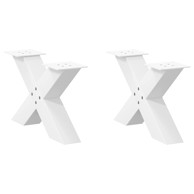 Noge za stolić u obliku slova X 2 kom bijele 60x(30-31) cm