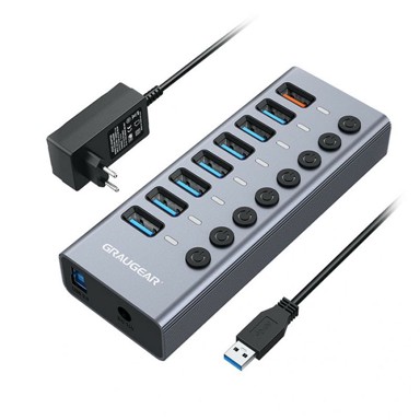 GRAUGEAR USB-A 3.0 HUB + 1x charging port 7-Port G-HUB71-A