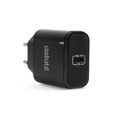 DELIGHT USB-C adapter 55046BK, PD, 20 W, crni