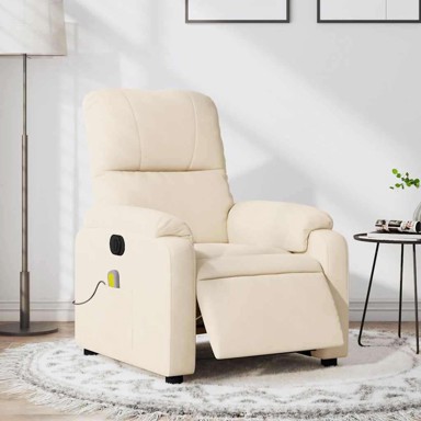 Masažna fotelja od mikrovlakana, bež