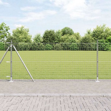 Stupovi ograde s osnovnim pladnjima 26 kom ø32mm 90 cm, galvanizirano čelik