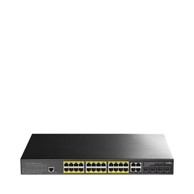 CUDY Switch GS2028PS4, 10/100/1000 Mbps, 24-port, crni