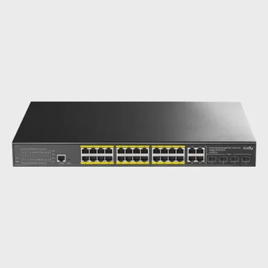 CUDY Mrežni prekidač GS2028PS4 Managed L2 Gigabit Ethernet (10/100/1000) PoE 1U Black