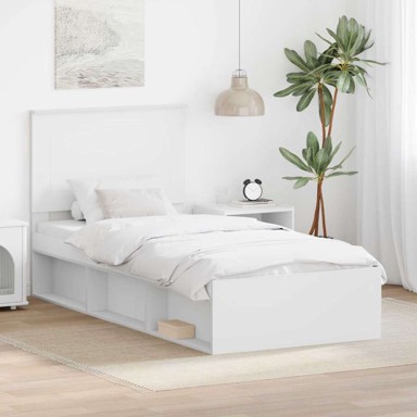 Okvir za krevet 75 x 190 cm čvrsto borovo drvo, bijeli