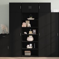 Visoka komoda crna 70x41x185 cm od konstruiranog drva
