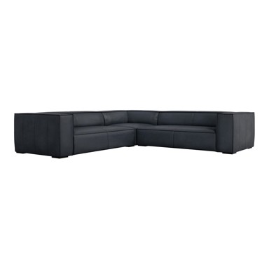 WINDSOR & CO SOFAS Tamno plava kožna kutna garnitura (promjenjiva) Madame, 280x280x68 cm