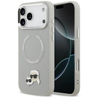 KARL LAGERFELD Karl&Choupette Pin MagSafe maskica za iPhone 17 Pro Max Siva