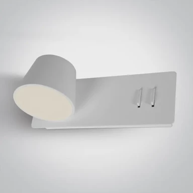 Zidna svjetiljka, LED, 6 W + 4 W, 3000 K, 500 lm + 340 lm, IP20, lijeva, bijela