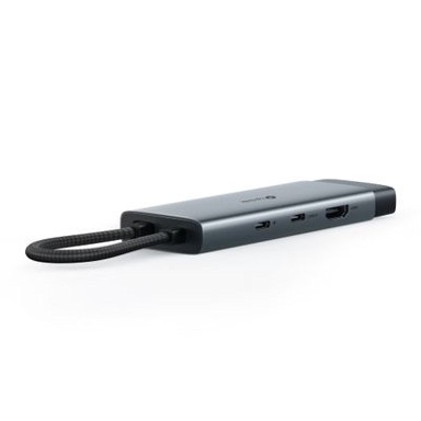 TP-LINK USB-C hub UH6120C, 6-u-1, 100 W PD, 4K HDMI, RJ45, sivi