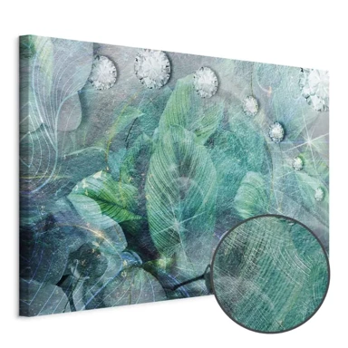 Slika Turquoise Leaves, jednodijelna, široka, 30x20 cm