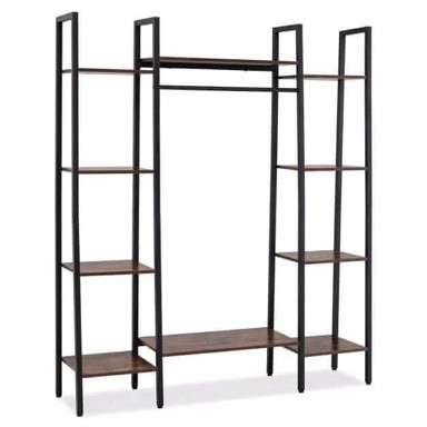 COSTWAY Stalak za biljke s LED rasvjetom za uzgoj, 10 polica, 120 × 29,5 × 141 cm, smeđi