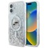 KARL LAGERFELD Liquid Glitter Karl & Choupette Head MagSafe maskica za Apple iPhone 16 Plus, prozirna