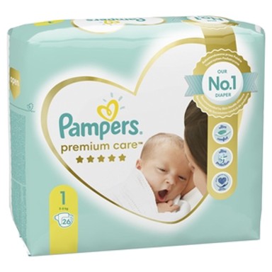 PAMPERS Pelene, Premium Care, veličina 1, 2–5 kg, 26 kom