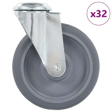 Kotačići okretni s otvorom za vijak, 125 mm, 32 kom