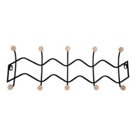  PT LIVING Crna metalna zidna vješalica 61 cm, Zig Zag