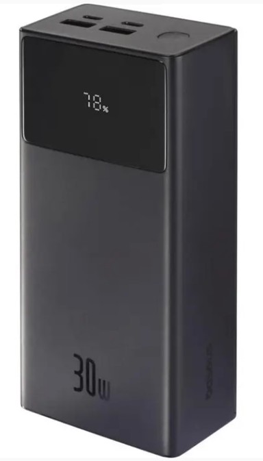 BASEUS LiPo Powerbank, 30. 000 mAh, 30W, 2x USB + USB-C, Star-Lord, crni