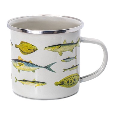 SASS & BELLE Bijela/zelena šalica 310 ml Vintage Fish