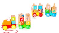 ECOTOYS Edukativni set s drvenim vlakom i blokovima