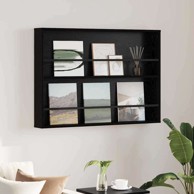 Polica za časopise s policom, zidne 100 x 12 x 70 cm, crni hrast