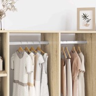 Cijev za ormar, 2 kom, 464 x 15 x 29 mm, srebrna