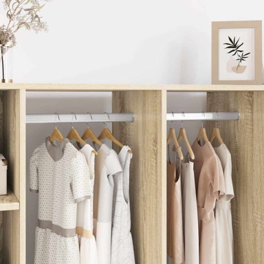 Cijev za ormar, 2 kom, 464 x 15 x 29 mm, srebrna