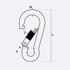 Karabiner sa sigurnosnom maticom, 6 mm, pocinčan, 5 kom.