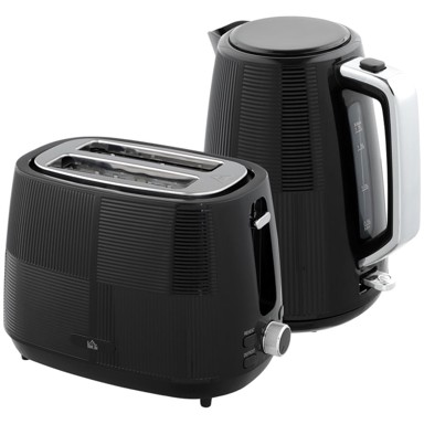 HOMESTAR Set kuhala za vodu i tostera, 1,7 L, crni