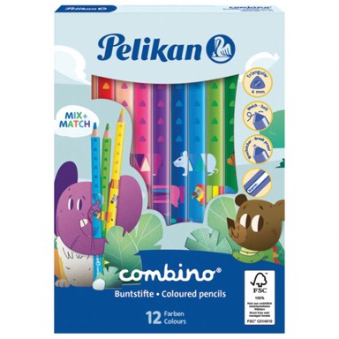 PELIKAN Drvene boje 811194, JUMBO Combino, 12 boja, blister pakiranje