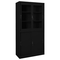 Uredski ormarić s kliznim vratima crni 90 x 40 x 180 cm čelični