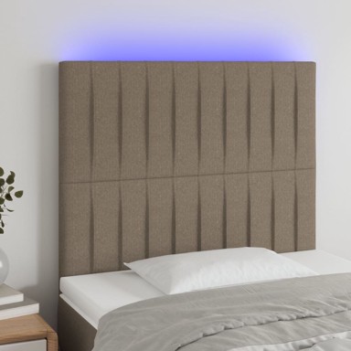 LED uzglavlje, 80 x 5 x 118/128 cm, tkanina, smeđesivo