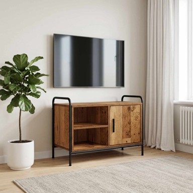 TV ormarić, 133 x 33 x 50 cm, od konstruiranog drva, boja starog drva