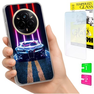 Torbica za Realme 14 Pro 5G, maskica s foto otvorom, stražnja maska i staklo 9H