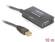 DELOCK USB 2.0 aktivni produžni kabel s 4-portnim hubom, 10 m