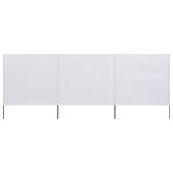 Vjetrobran s 3 panela od tkanine 400 x 80 cm pješčano bijeli