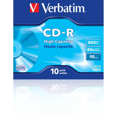 VERBATIM CD-R High Capacity, 800 MB, 10 kom