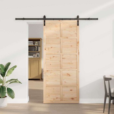 Klizna vrata 80 x 208 cm, masivna borovina